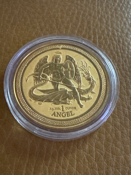 Isle of Man (Kronbesiddelse) 1 Angel 2016 Shade of Enigma - Gold Gilded 1 Oz (999)  (Ingen mindstepris)