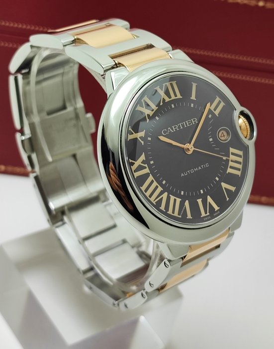 Cartier - Ballon Bleu 42 "Chocolate Dial" Gold/Steel - W6920032 - Mænd - 2011-nu