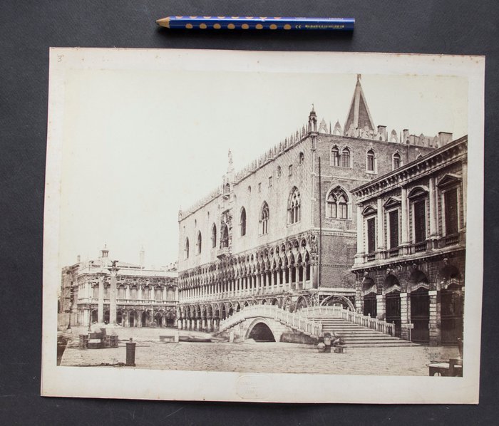 Carlo Ponti (1820-1893) - Venice. Riva degli Schiavoni and Doge's Palace. Circa 1870