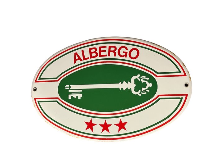 Albergo Hotel 3 Stelle - Emaljeskilt - Tabel - Emalje