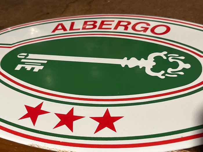 Albergo Hotel 3 Stelle - Emaljeskilt - Tabel - Emalje