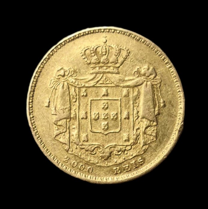 Portugal. D. Pedro V (1853-1861). 2000 Reis 1858 - 2º Tipo