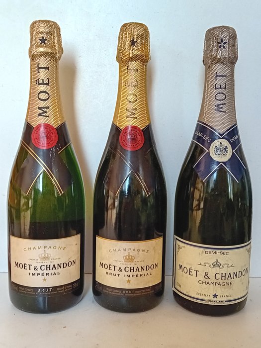 Moët  Chandon, Brut Impériale + demi-sec - Champagne - 3 Flasker (0,75 L)