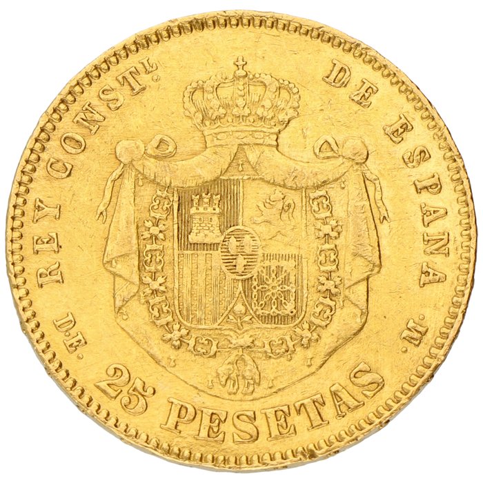 Spanien. Alfonso XII (1874-1885). 25 Pesetas 1876 DEM