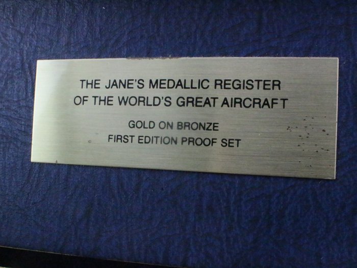 Förenta staterna. Franklin Mint - Gold Plated Janes Medallic Register Great Aircraft