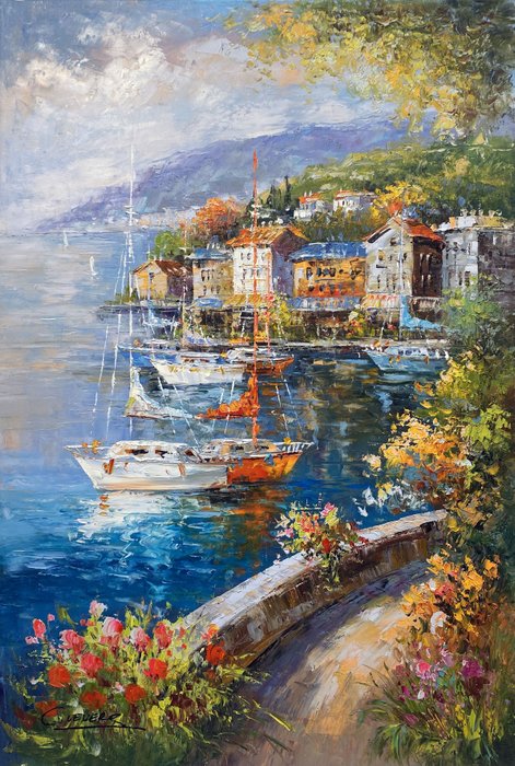 Christof Vevers (1962) - French Rivièra ~ Côte d'Azur ~ Cap d'Antibes ~ grand format 90x60cm