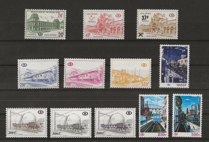 Belgien 1961/1987 - Jernbanestempler, komplet serie - OBP/COB tussen TR373 en TR465