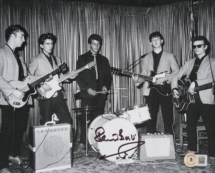 The Beatles - Pete Best - Foto Signeret af Pete Best - Beckett COA