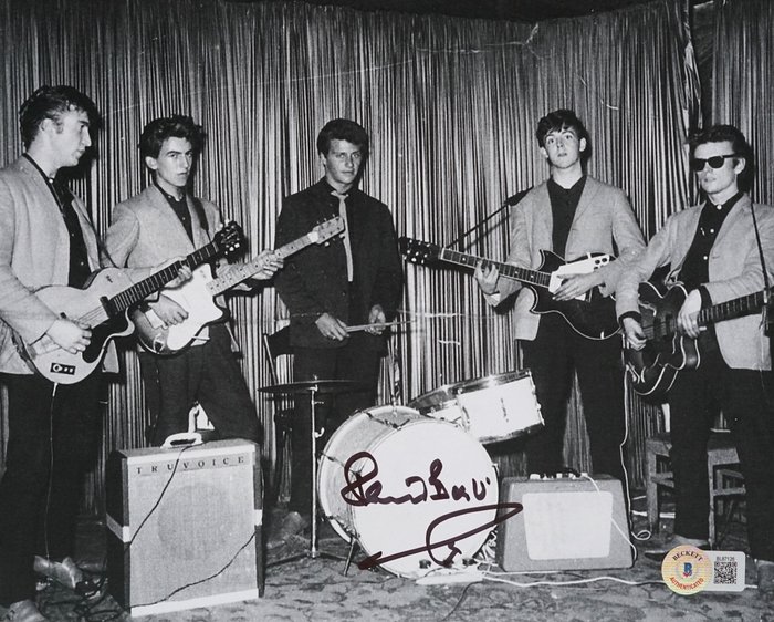 The Beatles - Pete Best - Foto Signeret af Pete Best - Beckett COA