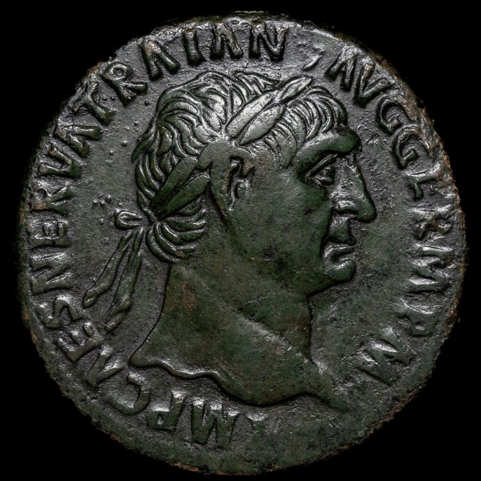 Romarriket. Trajan (AD 98-117). Sestertius Roma - Pax