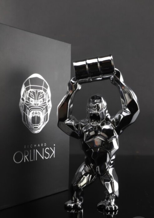 Richard Orlinski (1966) - Kong Oil Baril Silver Spirit Edition