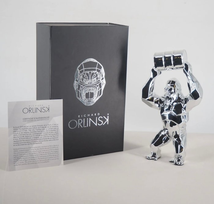 Richard Orlinski (1966) - Kong Oil Baril Silver Spirit Edition