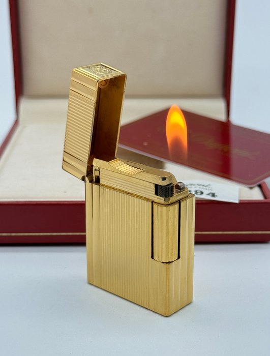 S.T. Dupont - Gold Plated Line 1 Small BR type - Rare Pattern - * with box  documents* - Lighter - Forgyldt