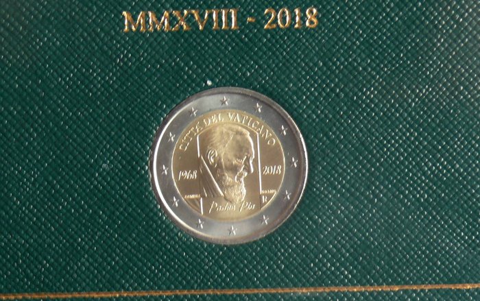 Vatikanstaten. 2 Euro 2012/2018 "Incontro Mondiale delle Famiglie" + "Padre Pio" (2 pieces)  (Ingen mindstepris)