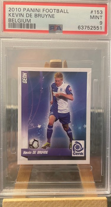 2010 Panini Football 2011 Belgium Kevin De Bruyne #153 Rookie PSA 9 Graded sticker