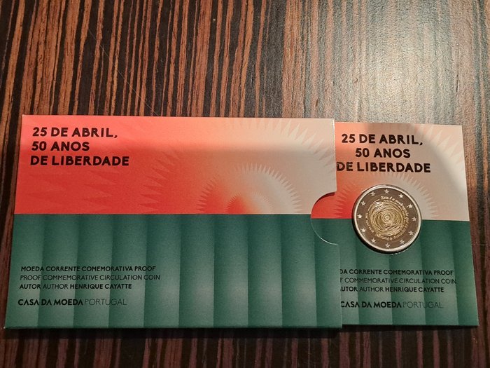 Portugal. 2 Euro 2024 "25 de Abril - 50 Anos de Liberdade" (3 moedas) Proof + BU  (Ingen mindstepris)