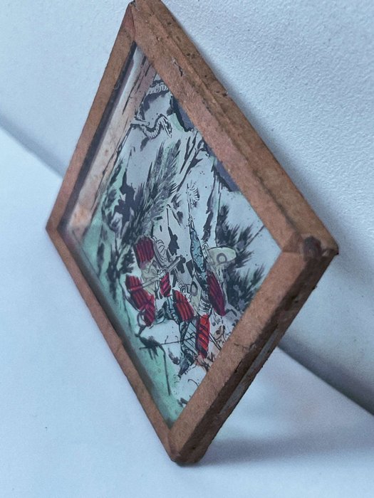 unknown Japanese - Old Glass painting to be placed in a "magic lantern"