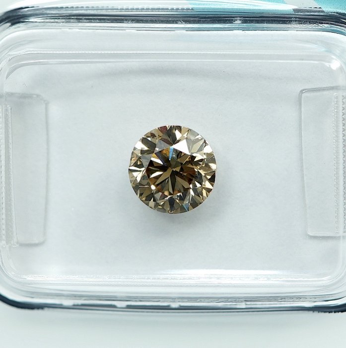 1 pcs Diamant  (Naturfarvet)  - 1.01 ct - Fancy Brunlig Gul - SI1 - International Gemological Institute (IGI)