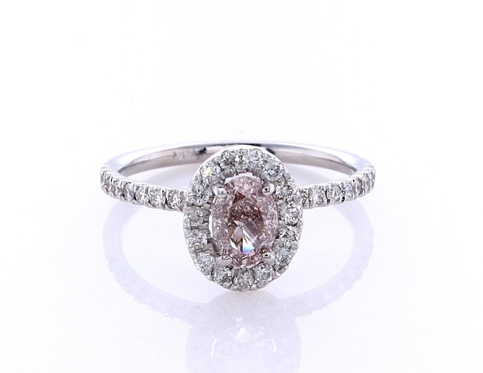 Ring - 14 karat Hvidguld -  0.75ct. tw. Diamant (Naturfarvet) - Diamant