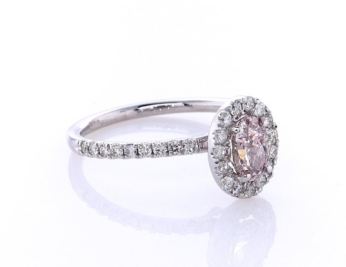 Ring - 14 karat Hvidguld -  0.75ct. tw. Diamant (Naturfarvet) - Diamant