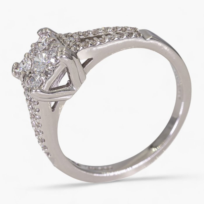 Ingen mindstepris - Ring - 14 karat Hvidguld, 0,50 ct diamanter - IGI certificeret -  0.50ct. tw. Diamant (Natur) - Diamant