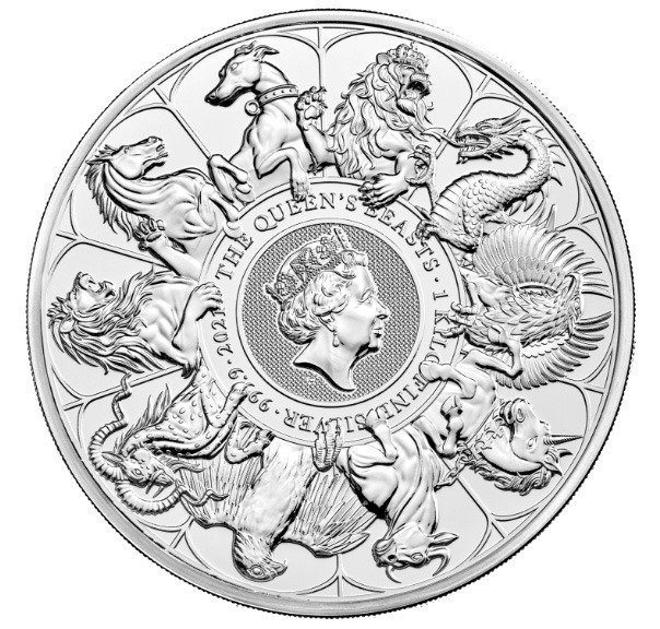 Storbritannien. 2021 1 Kilo £500 GBP UK Silver Queen's Beasts The Completer Coin BU