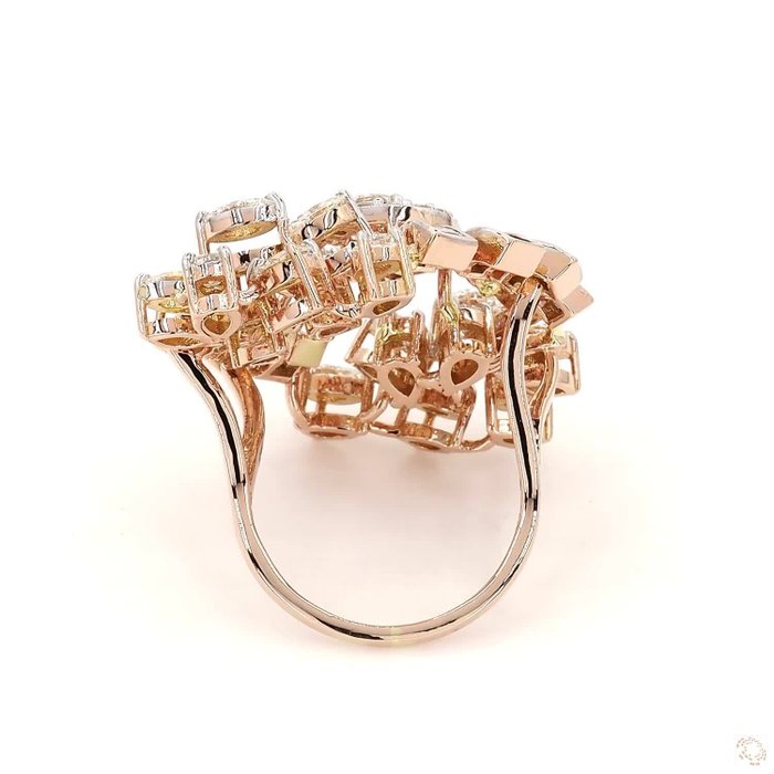 Ring - 14 karat Rosaguld -  3.29ct. tw. Diamant (Natur) - Diamant - 14KT PINK GULD RING