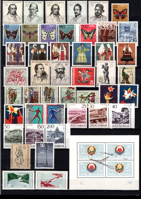 Jugoslavien 1961/1991 - omfattende samling af Jugoslavien 1961-1991 i suveræn mnh kvalitet med cv på 1234 euro - michel 2021 year-952/2519