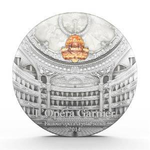 Palau. 10 Dollars 2014 Famous Opera Crystal Series - Paris Palais Garnier, 2 Oz (.999) Proof