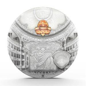 Palau. 10 Dollars 2014 Famous Opera Crystal Series - Paris Palais Garnier, 2 Oz (.999) Proof