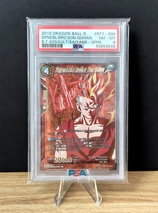 Dragon Ball Super Graded card - BT7 Assault of Saiyans - SPR Dependable Brother Son Gohan - SIGNED - PSA 8