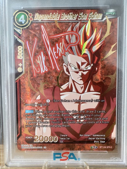 Dragon Ball Super Graded card - BT7 Assault of Saiyans - SPR Dependable Brother Son Gohan - SIGNED - PSA 8