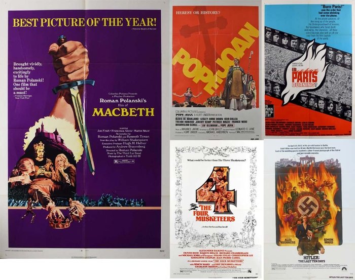 Macbeth Original US One Sheet  Other Historical Movie Posters Lot