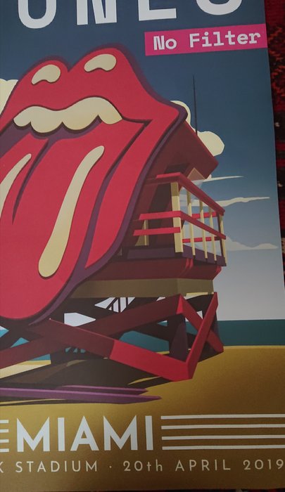 Anonymous - Rolling Stones concierto Miami 2019 cartel original - 2010‹erne