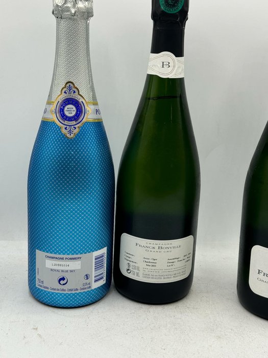 Franck Bonville, Pommery, Pommery, Sur Glace Royal Blue Sky and Franck Bonville Grand Cru Blanc de Blancs Demi-Sec x2 - Champagne - 3 Flasker (0,75 L)