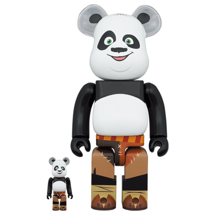 Medicom Toy Be@rbrick - 400%  100% Bearbrick Set - Po (Kung Fu Panda)