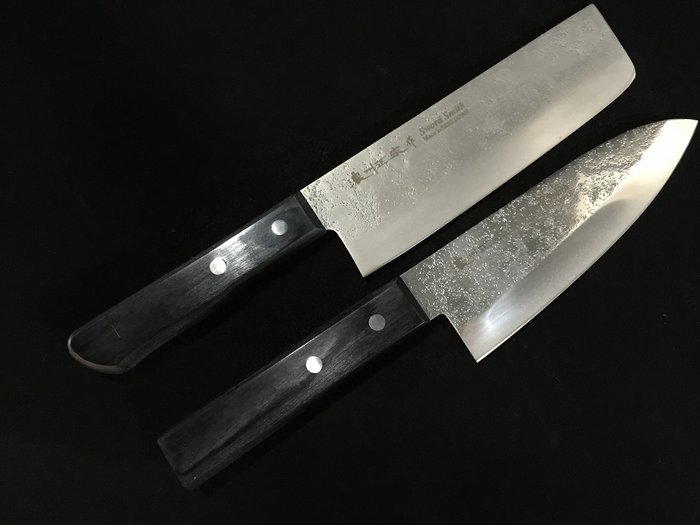 正宗 MASAMUNE / Set of 2 / 菜切 NAKIRI 出刃 DEBA - Køkkenkniv -  Japansk køkkenkniv - Stål, Træ - Japan