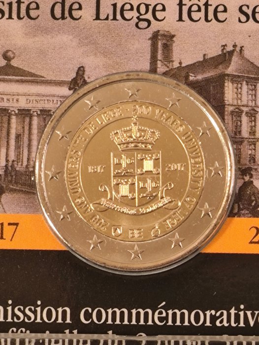 Belgien. 2 Euro 2017 "Università di Liegi" (10 coincards) versione francese  (Ingen mindstepris)