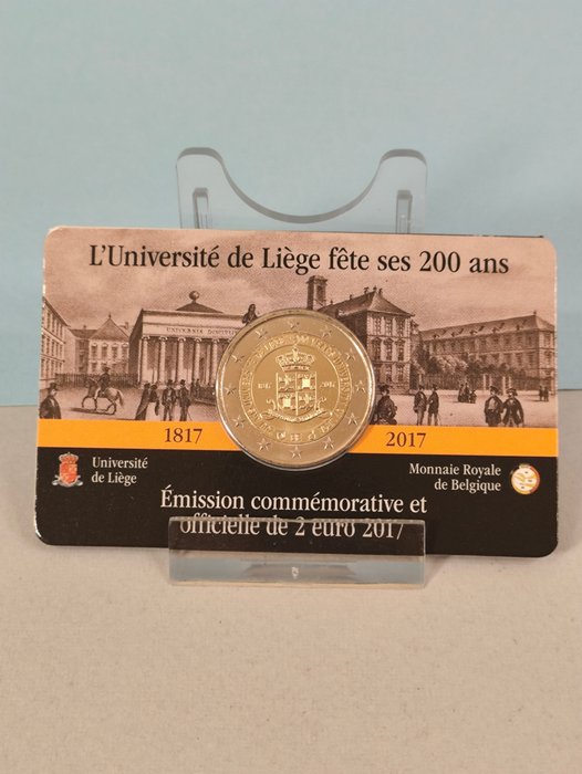 Belgien. 2 Euro 2017 "Università di Liegi" (10 coincards) versione francese  (Ingen mindstepris)