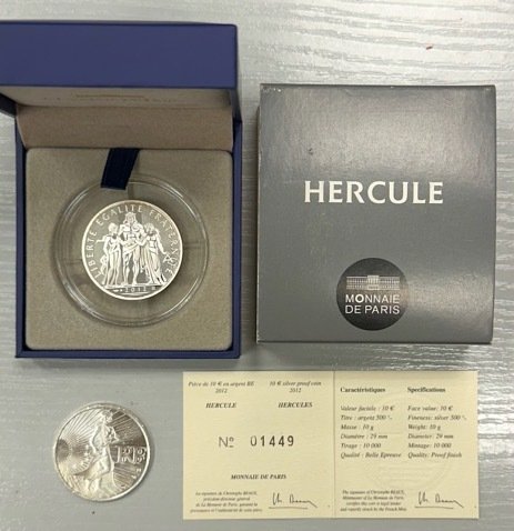 Frankrig. 10 Euro 2009/2012 "Semeuse" + "Hercule" (2 monnaies) Proof  (Ingen mindstepris)