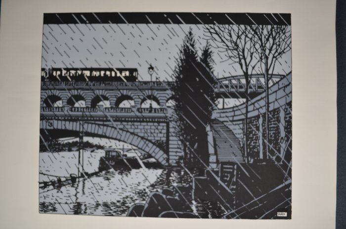 Tardi, Jacques - 1 serigrafi - Nestor Burma - Le pont de Tolbiac