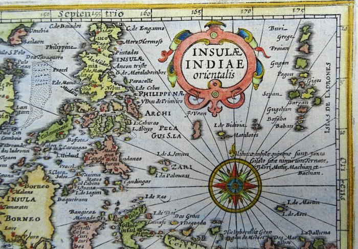 Asien - Filippinerne / Indonesien / Malaysia / Singapore / Marianerne / Ny Guinea / Vietnam; Hondius / Mercator / Janssonius - Insulae Indiae orientalis - 1601-1620