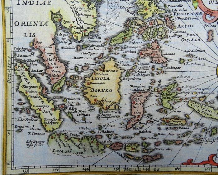 Asien - Filippinerne / Indonesien / Malaysia / Singapore / Marianerne / Ny Guinea / Vietnam; Hondius / Mercator / Janssonius - Insulae Indiae orientalis - 1601-1620