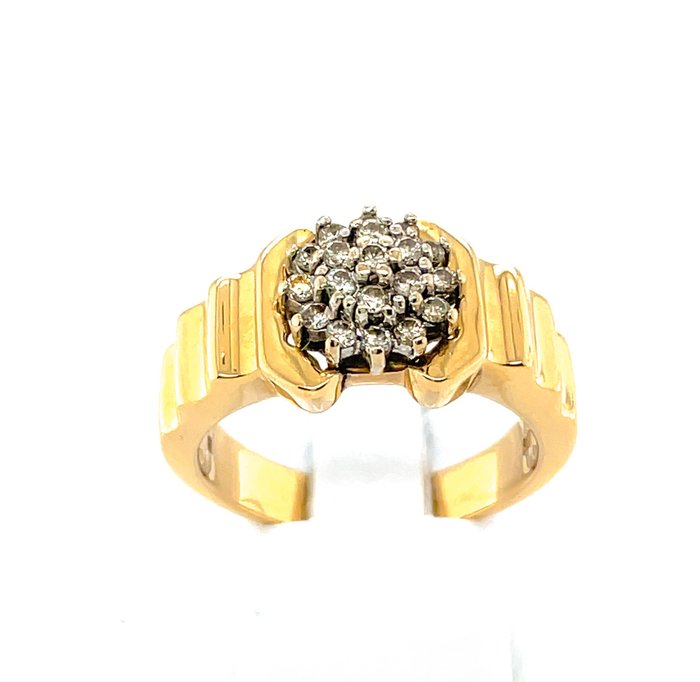 14 karat Guld, Gulguld, Hvidguld, Tofarvet - Ring - 0.38 ct Diamant