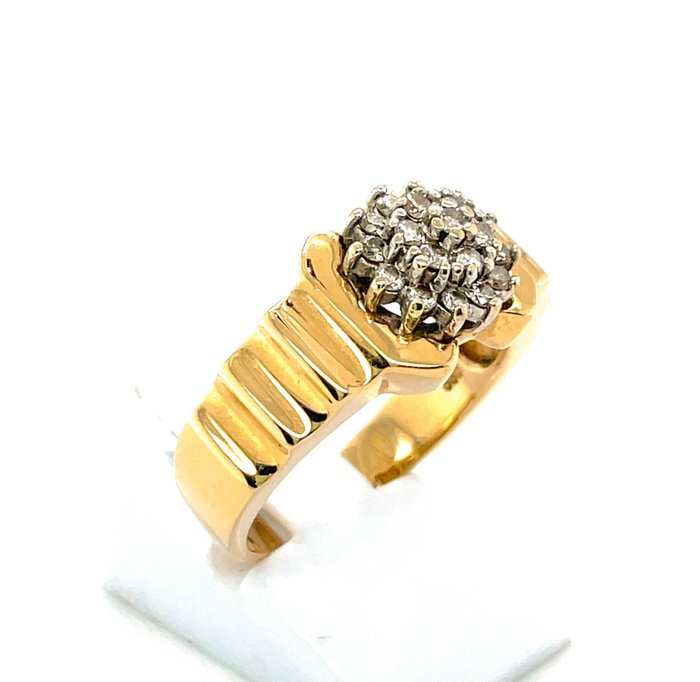 14 karat Guld, Gulguld, Hvidguld, Tofarvet - Ring - 0.38 ct Diamant