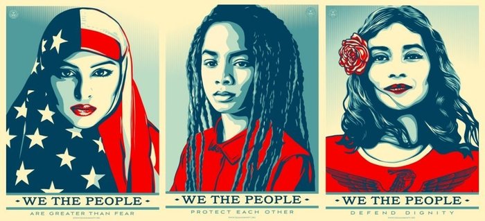 Shepard Fairey (OBEY) (1970) - 3 prints We the People campaign