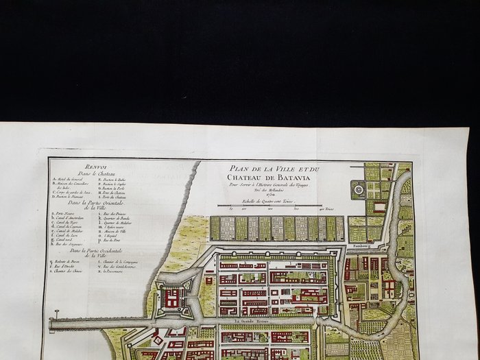 Asien - Indonesien, Jacarta, Java, Batavia; La Haye / P. de Hondt / J.N. Bellin - Plan de la Ville et du Chateau de Batavia - 1721-1750