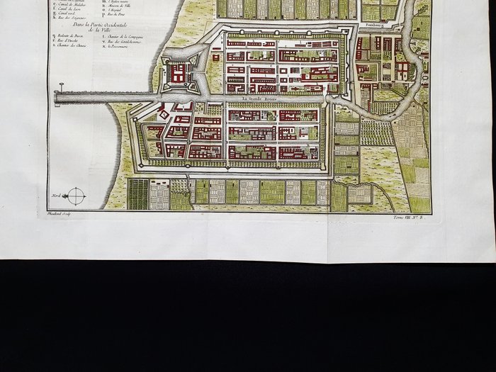 Asien - Indonesien, Jacarta, Java, Batavia; La Haye / P. de Hondt / J.N. Bellin - Plan de la Ville et du Chateau de Batavia - 1721-1750