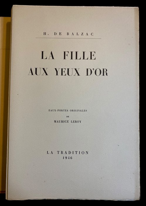 Honoré de Balzac / Maurice Leroy - La Fille Aux Yeux d'Or - 1946