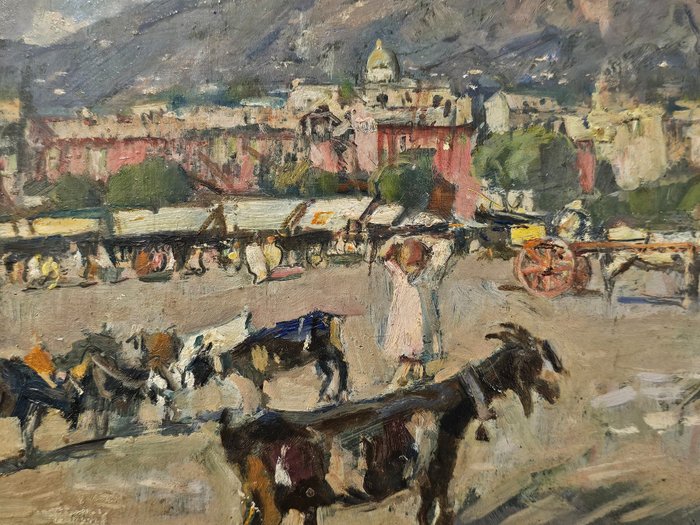 Gennaro Villani (1885-1948) - Mercato nei paesi vesuviani